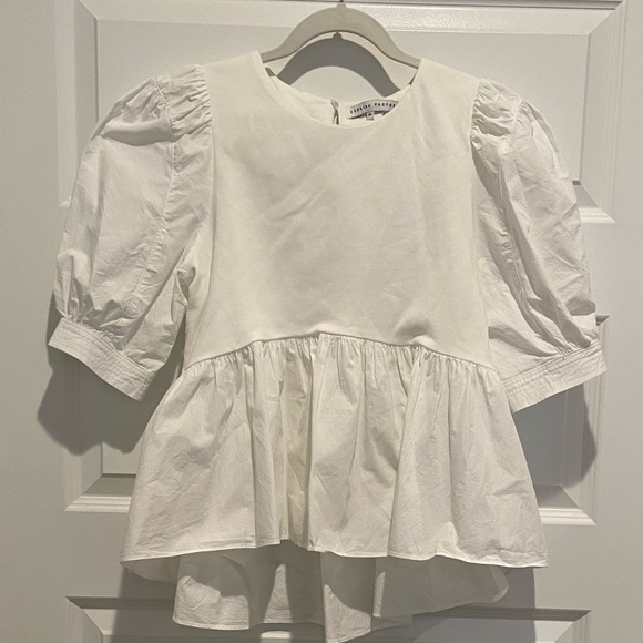 English Factory White Puff Sleeve Blouse - Picture 1 of 3